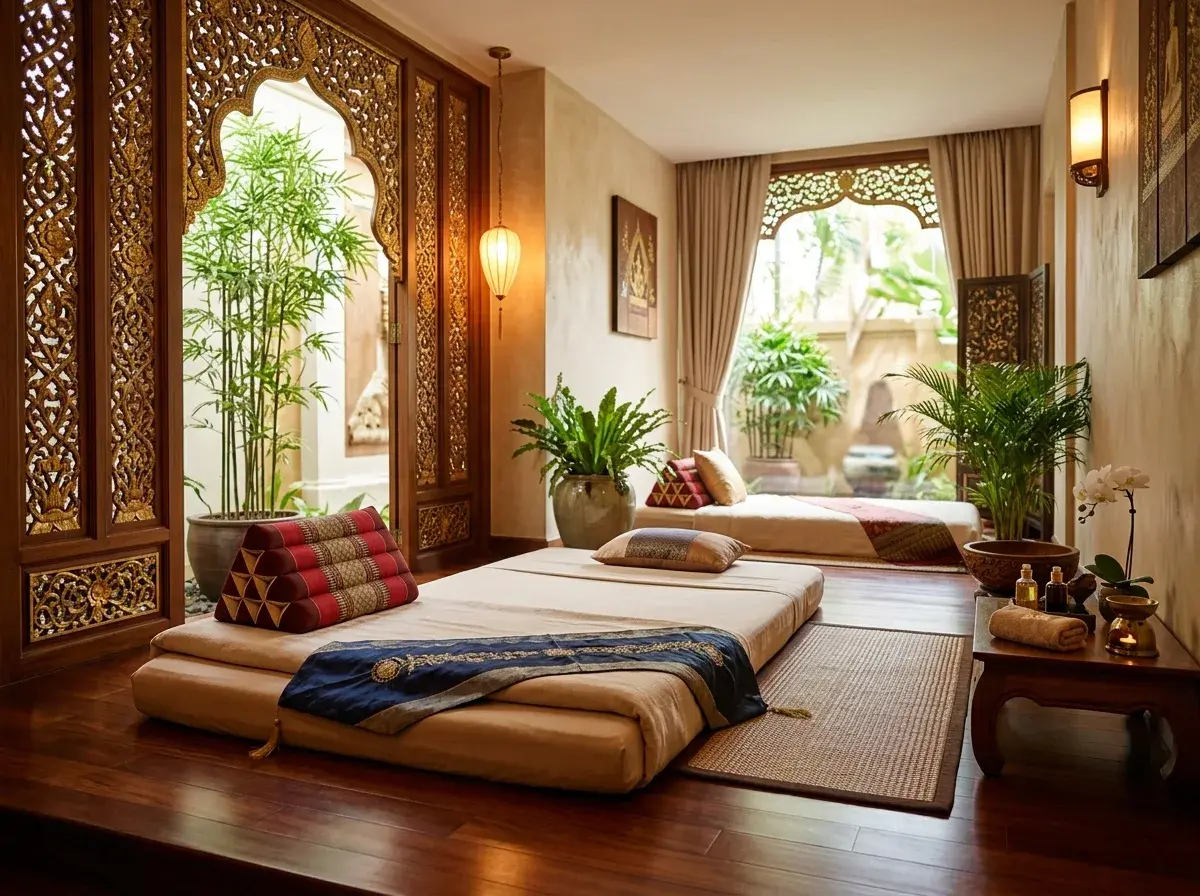 Illustrative thai massage wellness imagery