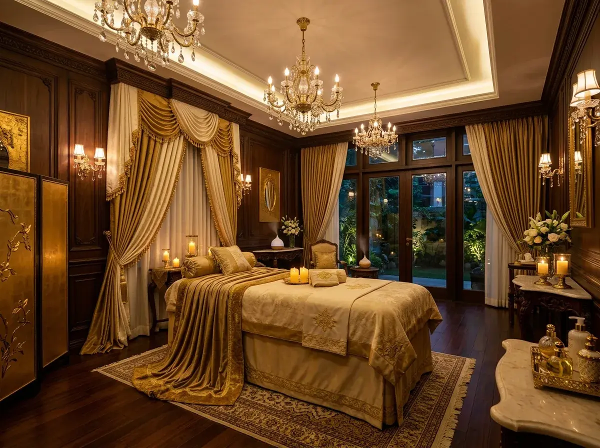 Illustrative four hand massage wellness imagery